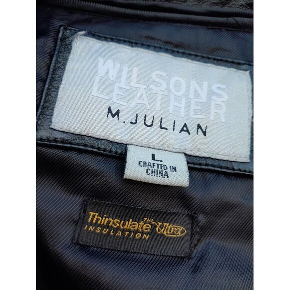 Wilsons Leather M Julian Classic Mid-Length Leather Thinsulate Coat Black Size L - Picture 11 of 13